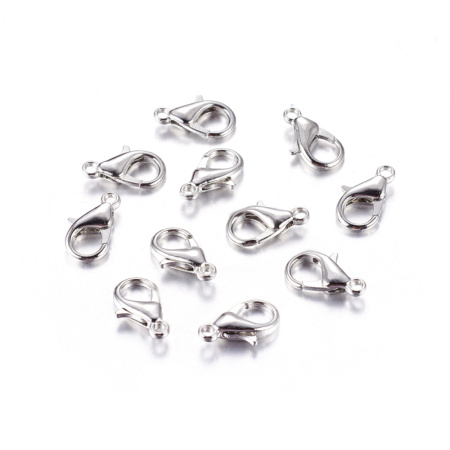 <p>Диаметр отверстия петельки - около 1.5 мм. На покрытии могут быть небольшие пятнышки. Оттенок может отличаться от фотографии и в разных поставках. Цена за 10 грамм (около 18-20 шт.). Застежки расфасованы без проверки на дефекты.</p><p>ВНИМАНИЕ: покрытие может быть с желтоватым оттенком.</p>