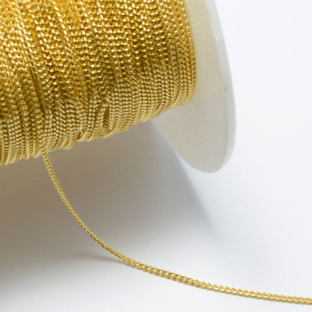 Цепочка отрезная (без замка), 1.8х1.2мм, витая, с алмазной гранью, базовый материал - латунь, золотистого цвета, 1 метр