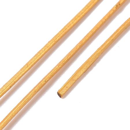 Шнур кожаный, около 1мм, золотисто-желтый, 2 метра