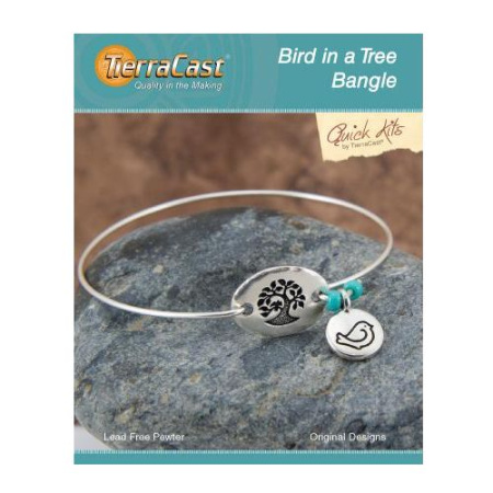 Набор для сборки украшения, 150-228мм, TierraCast, браслет Bird in a Tree, посеребренный