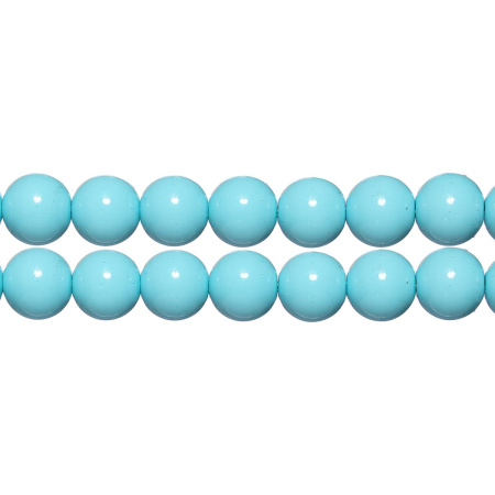 <p>
 Стеклянные бусины с глянцевым покрытием голубого цвета. Бусины могут немного отличаться по форме и размеру, быть слегка приплюснутыми у отверстия. Оттенок может немного отличаться от представленного на фото. Цена за низку 80 см, около 70 шт.
</p>