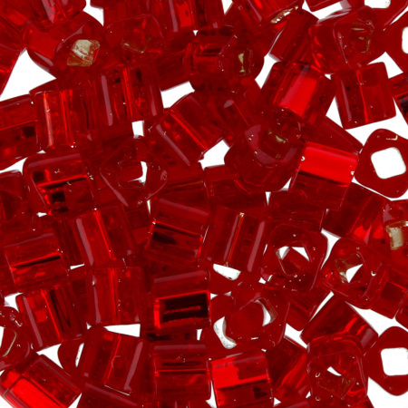 Бисер TOHO Cube, размер 3мм, цвет #25C (Внутреннее серебрение, рубин), 10 грамм