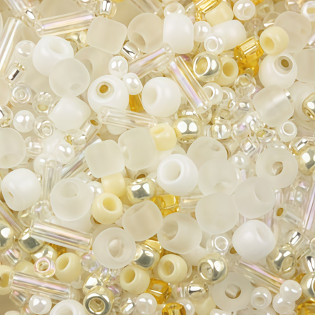 Бисер TOHO Mix, цвет #3212 (Бело-золотой), 10 грамм