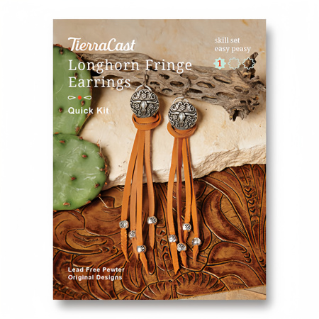 Набор для сборки украшения, 100 мм, TierraCast, серьги Longhorn Fringe, посеребренные