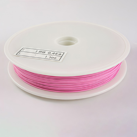 Тросик ювелирный, 0.45мм, цвет розовый, катушка, 50 метров