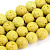 Бусины каменные, вулканическая лава, жёлтая, 6мм, 63 шт., низка