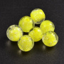 <p>Бусины из прозрачного стекла с желтой сердцевиной и белыми крапинками внутри. В темноте бусины светятся зеленоватым светом. Бусины могут быть покрыты белым налетом - пылью из отверстия, которая легко стирается. Оттенок может отличаться от фотографии и в разных поставках. Цена за 10 бусин.</p>