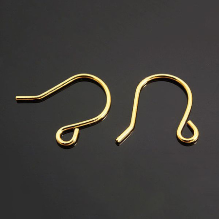 Швензы открытые, 13мм, Корея, лаконичные, базовый материал - латунь, позолоченные, пара