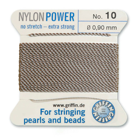 <p>
Толстая и прочная нить Nylon Power из высококачественного нейлона, очень крепкая, не растягивается. Произведена компанией Griffin (Германия). К нити прикреплена проволочная иголочка. Идеально подходит для использования с жемчугом и натуральными камнями. Толщина около 0,9 мм. Оттенок может отличаться от фотографии и в разных поставках. Оттенок может отличаться от фотографии и в разных поставках. Намотка может состоять из нескольких частей. Цена за моток 2 метра.
</p>