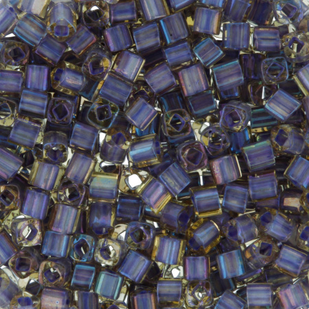 Бисер TOHO Cube, размер 1.5мм, цвет #926 (Окрашенный изнутри, светлый топаз/непрозрачный лавандовый), 10 грамм