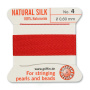 <p>Прочная нить из высококачественного натурального 100% шелка, произведена компанией Griffin (Германия). К нити прикреплена проволочная иголочка. Идеально подходит для использования с жемчугом и натуральными камнями. Толщина около 0,6 мм. Цена за моток 2 метра.</p>