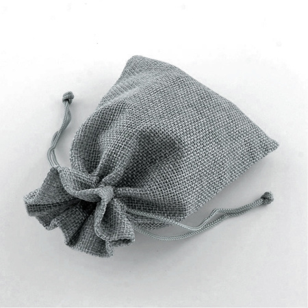 Мешочек из джутовой мешковины с добавлением синтетических волокон, 17.5х12.5см, серого цвета, 2 шт.