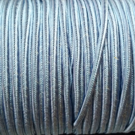 Сутаж, 3х1мм, вискоза, цвет голубой, 5 метров, УЦЕНКА