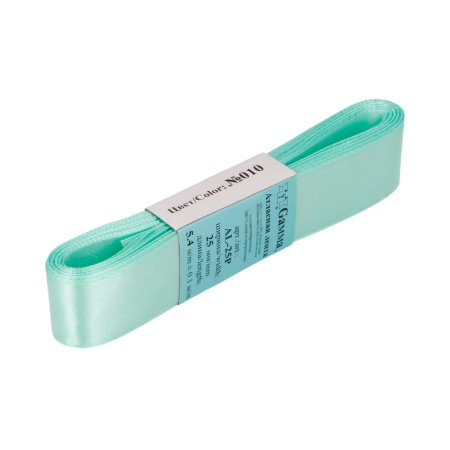 Лента атласная, Gaммa, 25мм, бледно-голубая №010, моток, 5 метров Лента атласная, Gaммa, 25мм, бледно-голубая №010, моток, 5 метров