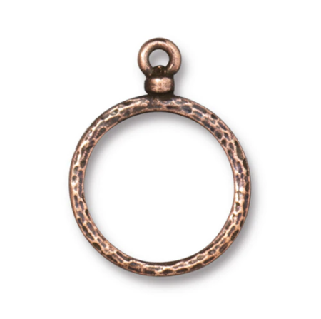 Подвеска, 24х18мм, TierraCast, кольцо Узорное, базовый материал - оловянный сплав, медное с чернением, 1 шт.