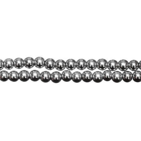 <p>Низка бусин из окрашенного (металлизированного) гематита, цвет темное серебро. Гематит создан искусственно, по составу аналогичен натуральному. Оттенок может отличаться от фотографии и в разных поставках. Бусины могут немного отличаться по форме и размеру. Длина низки примерно 37 см, в низке около 53 бусин. Низки формируются без проверки на дефекты каждой бусины. Цена за низку.</p><p>ВНИМАНИЕ: на покрытии возможны небольшие царапинки, потертости, вмятинки.</p>
