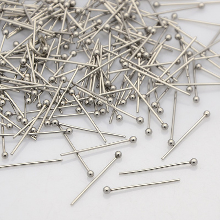 Пины с шариком, 30-35х0.7мм, базовый материал - нержавеющая сталь, без покрытия, 2 грамма