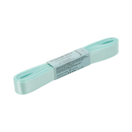 Лента атласная, Gaммa, 12мм, бледно-голубая №010, моток, 5 метров Лента атласная, Gaммa, 12мм, бледно-голубая №010, моток, 5 метров