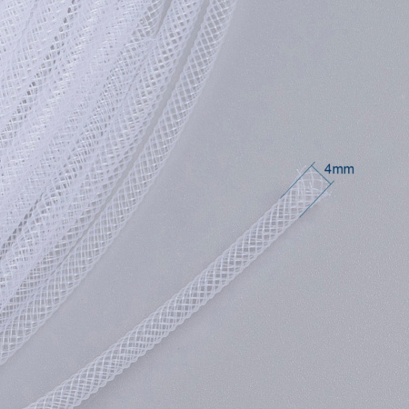 Бижутерная сетка-рукав, 4мм, белая, 15 метров