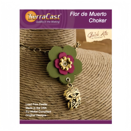 Набор для сборки украшения, до 50 см, TierraCast, чокер Flor de Muerto, позолоченный