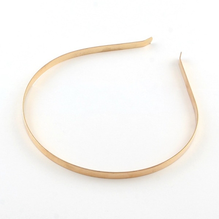 Основа для ободка для волос, 110х4 - 135х5мм, базовый материал - железо, золотистого цвета, 5 шт.