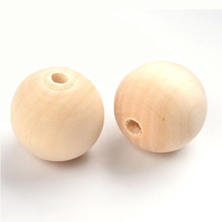Бусина деревянная, 30х29мм, натуральная (без покрытия), 5 шт.