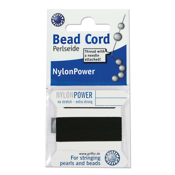 Нить нейлоновая, Griffin Nylon Power No.8 (0.8мм), черная, с иглой, моток, 2 метра <p>
Толстая и прочная нить Nylon Power из высококачественного нейлона, очень крепкая, не растягивается. Произведена компанией Griffin (Германия). К нити прикреплена проволочная иголочка. Идеально подходит для использования с жемчугом и натуральными камнями. Толщина около 0,8 мм. Оттенок может отличаться от фотографии и в разных поставках. Намотка может состоять из нескольких частей. Цена за моток 2 метра.
</p>