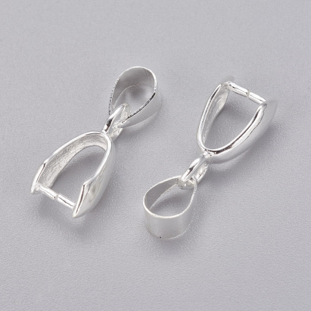 <p>
 Цвет светлое серебро. Оттенок может отличаться от фотографии. Подходит для бусин-бриолеток (бриолетов) и других бусин с поперечным отверстием сверху. Общая длина 22 мм, подходит для кулонов толщиной 4-6 мм. Цена за 1 шт.
</p>
<p>
 ВНИМАНИЕ: на покрытии возможны царапинки, неровности, пятнышки, вмятинки.
</p>