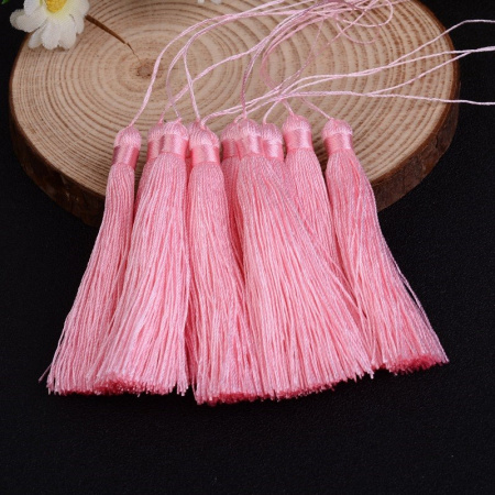 Кисточка декоративная, 60х6мм, нейлоновая, розовая, 1 шт.