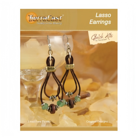 Набор для сборки украшения, 55мм, TierraCast, серьги Lasso, под античное серебро и бронзу