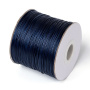<p>Тонкий плетеный вощеный синтетический (полиэстеровый) шнур, цвет тёмно-синий. Толщина может немного отличаться от заявленной. К этому шнуру лучше брать концевики с внутренним диаметром 0.9-1 мм - в меньший концевик шнур может быть сложно вставить из-за распушенного кончика. Оттенок может отличаться от фотографии. По возможности, продается цельным куском, однако, может поставляться несколькими отрезами. Цена за 10 метров. </p>