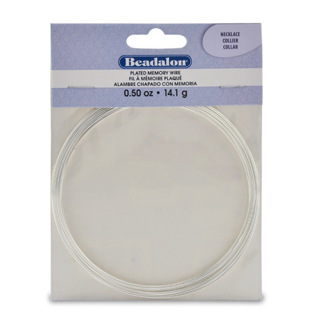 Проволока с памятью, 92х0.63мм, Beadalon, для колье, посеребренная, 14 грамм (ок.17 витков) Проволока с памятью, 92х0.63мм, Beadalon, для колье, посеребренная, 14 грамм (ок.17 витков)