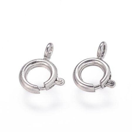 Застежка, 9х6мм, кольцо, базовый материал - нержавеющая сталь, без покрытия, 2 шт.