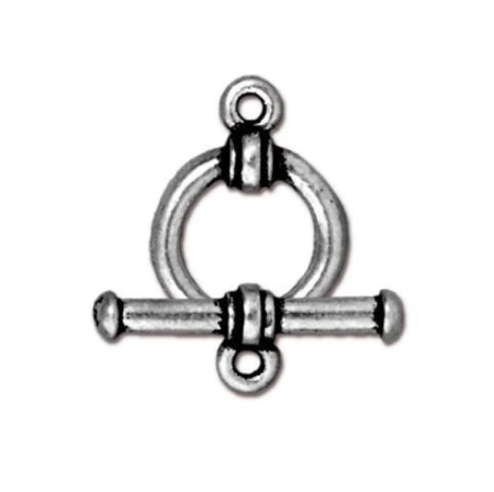 Застежка, 16х12мм, TierraCast, тогл, лаконичный, базовый материал - оловянный сплав, родий с чернением, 1 шт.