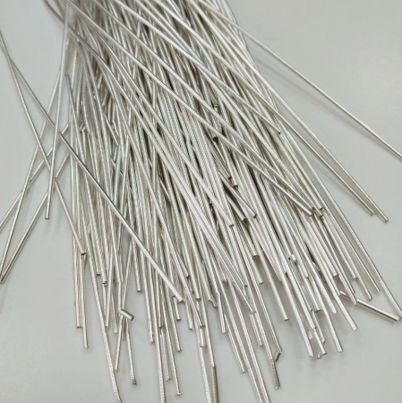 Канитель, 1.1мм, medium, посеребренная, 25-35 см, 1 шт.