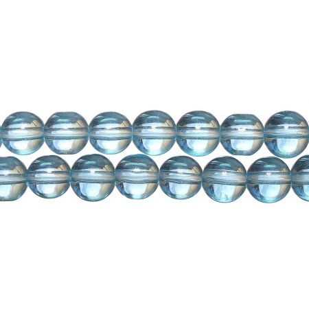 Бусины стеклянные, 10мм, бирюзово-голубые, 32 шт., низка