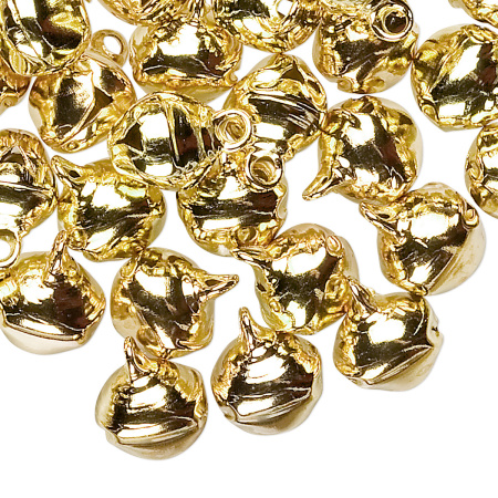 Подвеска, 12х10мм, бубенчик большой, базовый материал - сталь, золотистого цвета, 20 шт.
