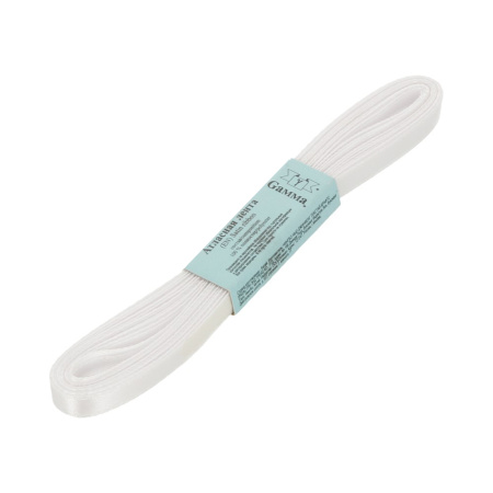 Лента атласная, Gaммa, 6мм, белая №001, моток, 5 метров Лента атласная, Gaммa, 6мм, белая №001, моток, 5 метров