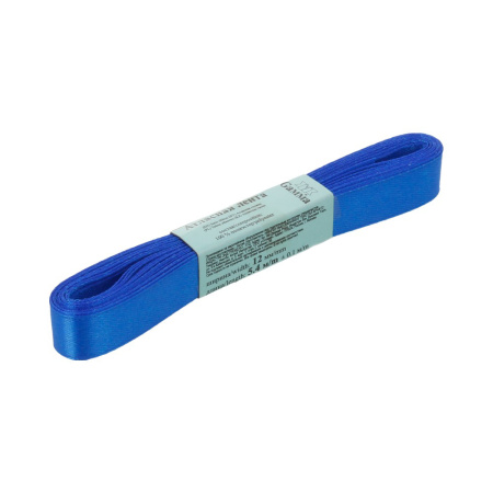 Лента атласная, Gaммa, 12мм, синяя №040, моток, 5 метров Лента атласная, Gaммa, 12мм, синяя №040, моток, 5 метров
