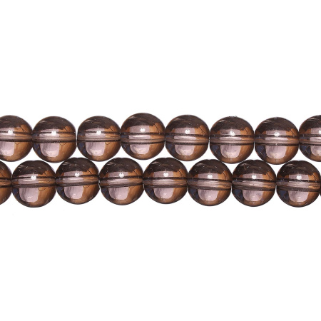 Бусины стеклянные, 10мм, коричнево-серые, 32 шт., низка