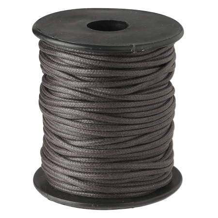 Шнур хлопковый вощеный, около 2мм, темно-коричневый, 5 метров