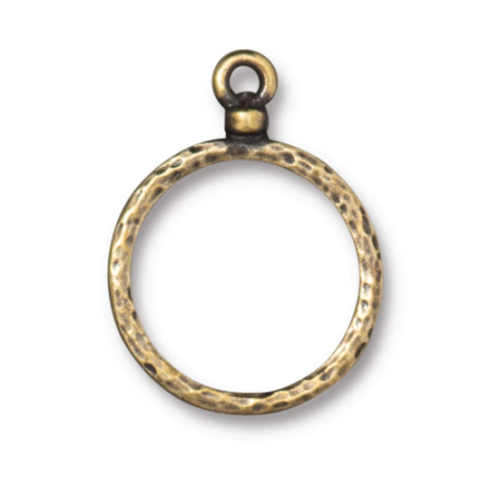 Подвеска, 24х18мм, TierraCast, кольцо Узорное, базовый материал - оловянный сплав, бронзовое с чернением, 1 шт.