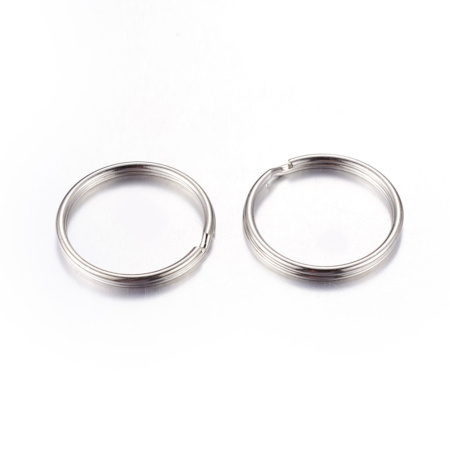 Основа под брелок, 30мм, кольцо двойное, базовый материал - железо, стального цвета, 40 грамм