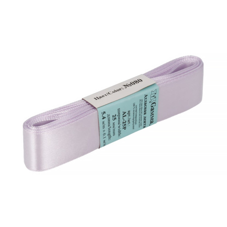Лента атласная, Gaммa, 25мм, сиреневая №080, моток, 5 метров Лента атласная, Gaммa, 25мм, сиреневая №080, моток, 5 метров