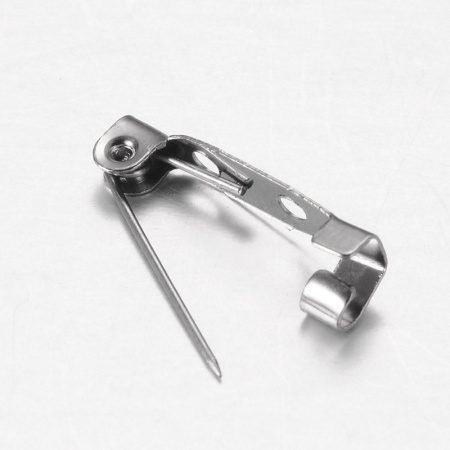 Основа для броши, 19-20х5мм, базовый материал - железо, вороненая сталь, 10 грамм