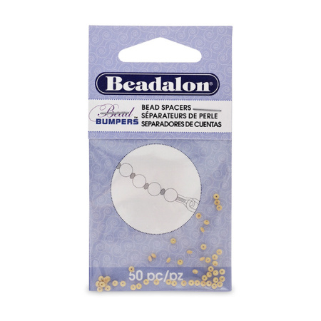 Бусина-разделитель силиконовая, 2х1мм, рондель Beadalon Bead Bumpers, золотисто-бежевая, 50 шт.