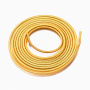 <p>Гладкая золотистая проволока-пружинка типа бульонка - канитель. Тип: жёсткая. Базовый материал - сталь. Толщина, заявленная производителем - 2 мм, может немного отличаться в разных поставках. Длина около 95-99 см (канитель нарезана производителем). На проволоке могут периодически встречаться заломы/растянутые участки, тёмные пятнышки. Цвет яркое золото, оттенок может отличаться от фотографии и в разных поставках. Цена за 1 кусочек (95 см).
</p>