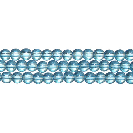 Бусины стеклянные, 6-7мм, бирюзово-голубые, 48 шт., низка