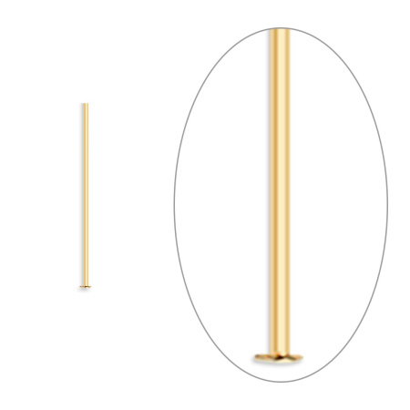 Пины со шляпкой, 19х0.511мм, базовый материал - латунь, позолоченные, 40 шт.