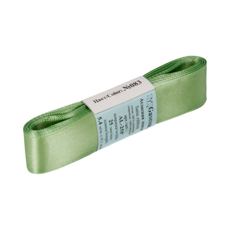 Лента атласная, Gaммa, 25мм, светло-зеленая №083, моток, 5 метров Лента атласная, Gaммa, 25мм, светло-зеленая №083, моток, 5 метров